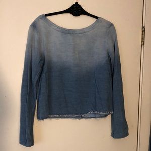 Ombré Denim Long Sleeve Shirt, Size S